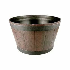 Best Pirce 🥰 Australia Sale - Eden 52cm Whiskey Half Barrel Planter Brown 👍