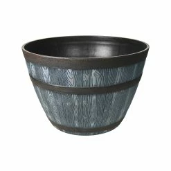 Outlet ✨ EDEN 56cm Grey And Bronze Whiskey Half Barrel Planter - To Australia 🔔