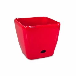 Best Pirce 😀 Eden 28cm Red Square Self Watering Planter - To Australia 🔥