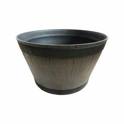 Outlet 🔔 Australia Only - Eden 35 X 21cm Resin Whiskey Barrel Planter ⌛
